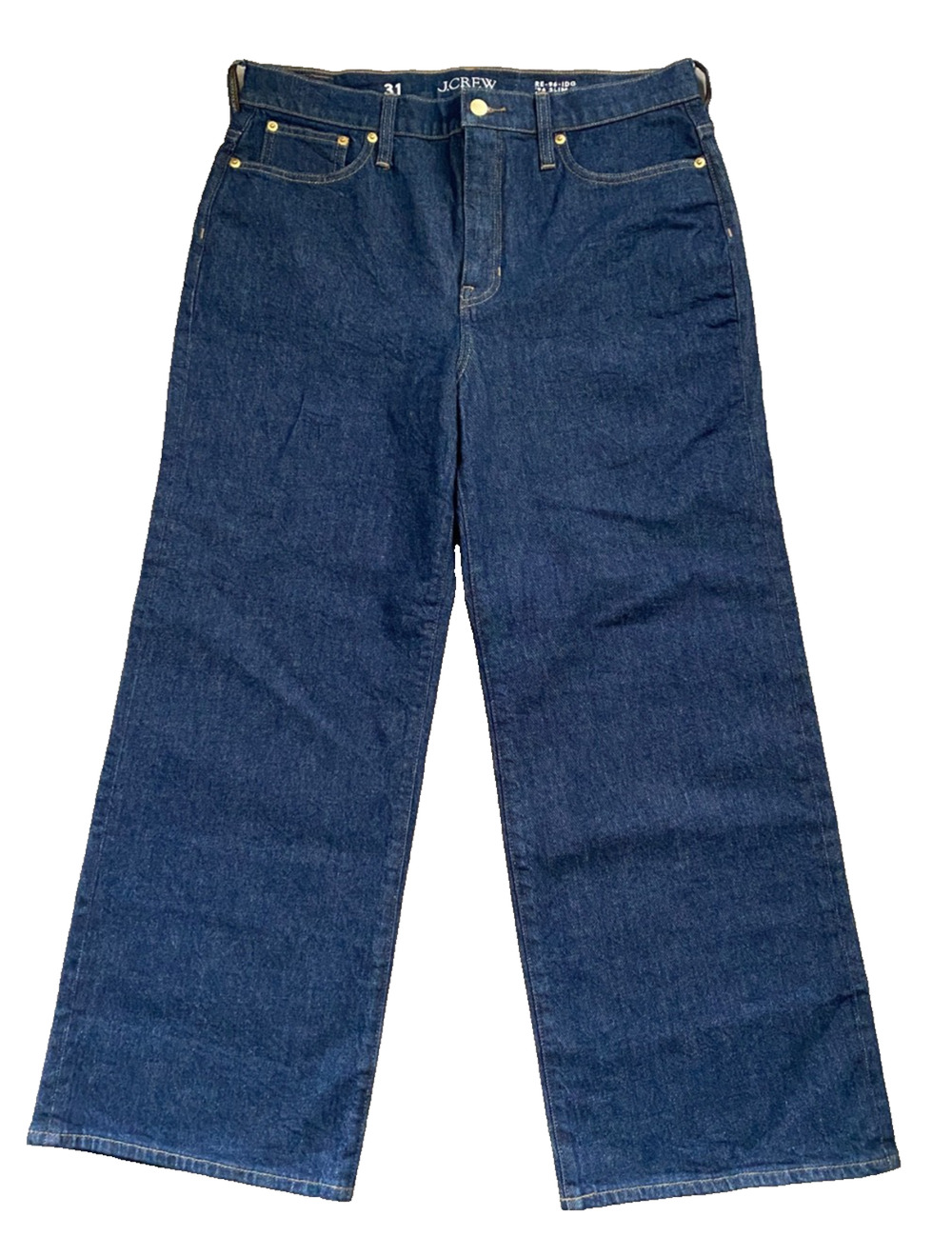 J.Crew 1996 Slim Wide Leg Jeans High Rise NWOT 31 Dark Wash Indigo Blue